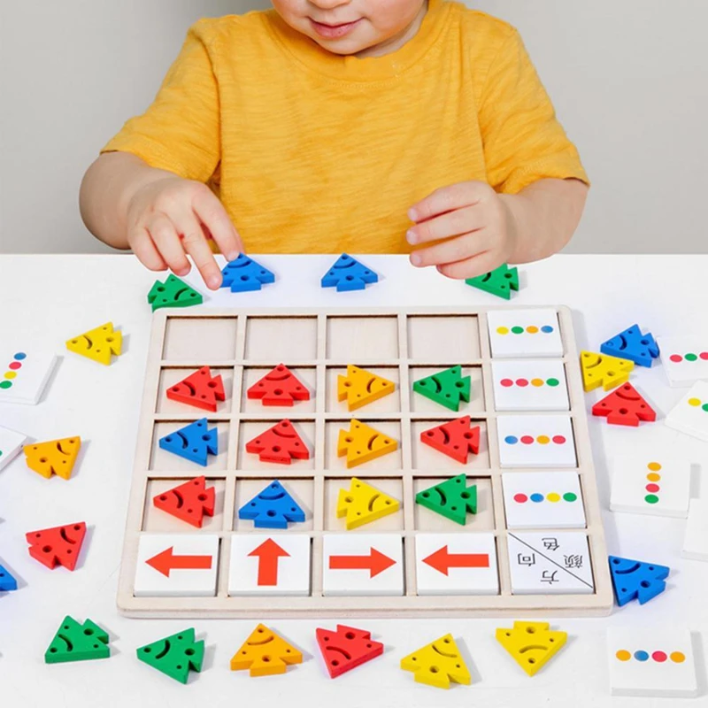 

1 Set Hand-eye Coordination Arrow Blocks Direction Cognition Colorful Sturdy Wooden Color Arrow Building Blocks Education Toys