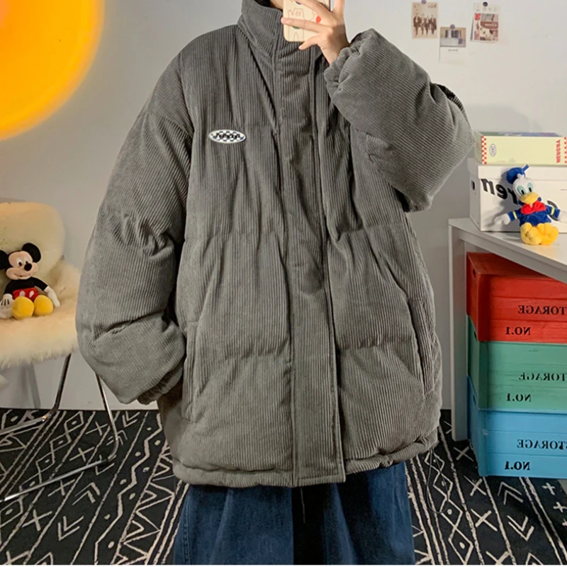 2022 Winter Women Corduroy Jacket Vintage Lamb Fleece Cotton Parkas Coat Fashion Thick Warm Clothes Loose Double-sided Outerwear