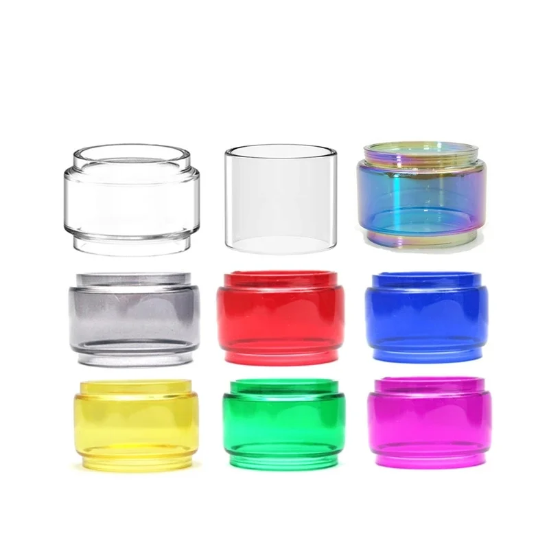 

FATUBE 10pcs Rainbow Clear Bubble Straight Mini Glass Cups for TFV16 9ml / TFV18 7.5ml GLASS TUBE morph 2
