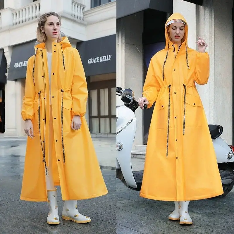 

Electric bicycle adult raincoat Fashion single long full body riding anti storm poncho waterproof mackintosh Trenchcoat slicker