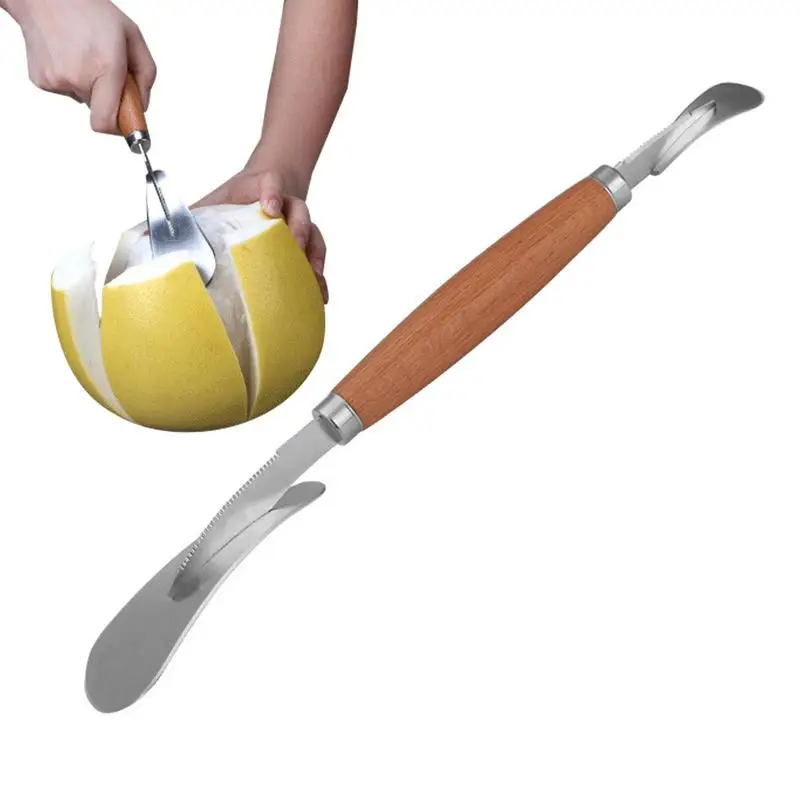 

11.8inch Stainless Steel Double Grapefruit Slicer And Peeler Home Kitchen Utensils Curved Fruit Opener Practical Cutting Tools