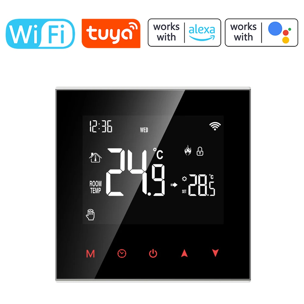 

Tuya WIFI Thermostat LCD Touch Screen Temperature Controller for SmartLife APP Works with Yandex Alice Alexa and Google Home 16A