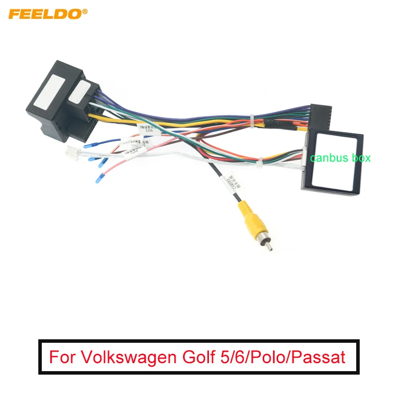 FEELDO Android Car Media Player Navi Radio CANBUS BOX Wire harness For Volkswagen Golf 5/6/Polo/Passat/Tiguan/Touran