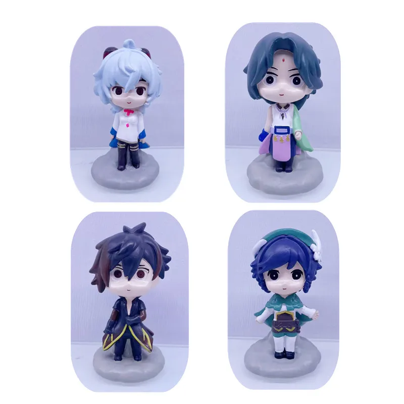 

Genshin Impact Xiao Zhongli Keqing Kawaii Action Figure Resin Doll Ornaments Anime Q Version Collectible Doll Toys Gifts