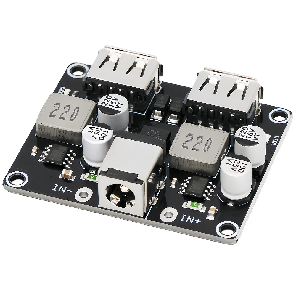 2-канальный USB-преобразователь QC3.0 QC2.0 для быстрой зарядки понижающий модуль 6-32 В 9