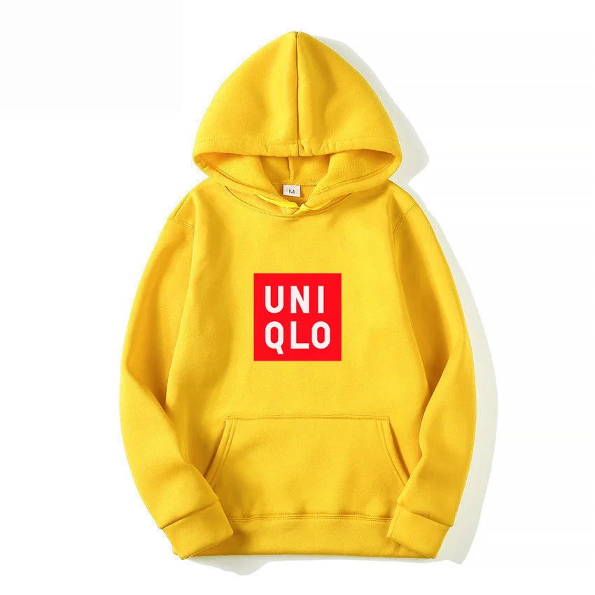Фото Мужская толстовка Uniqlo с длинными рукавами и карманами, повседневная шерстяная толстовка, спортивный стиль для активного отдыха, элегантная, женская, осенне-зимняя. №5