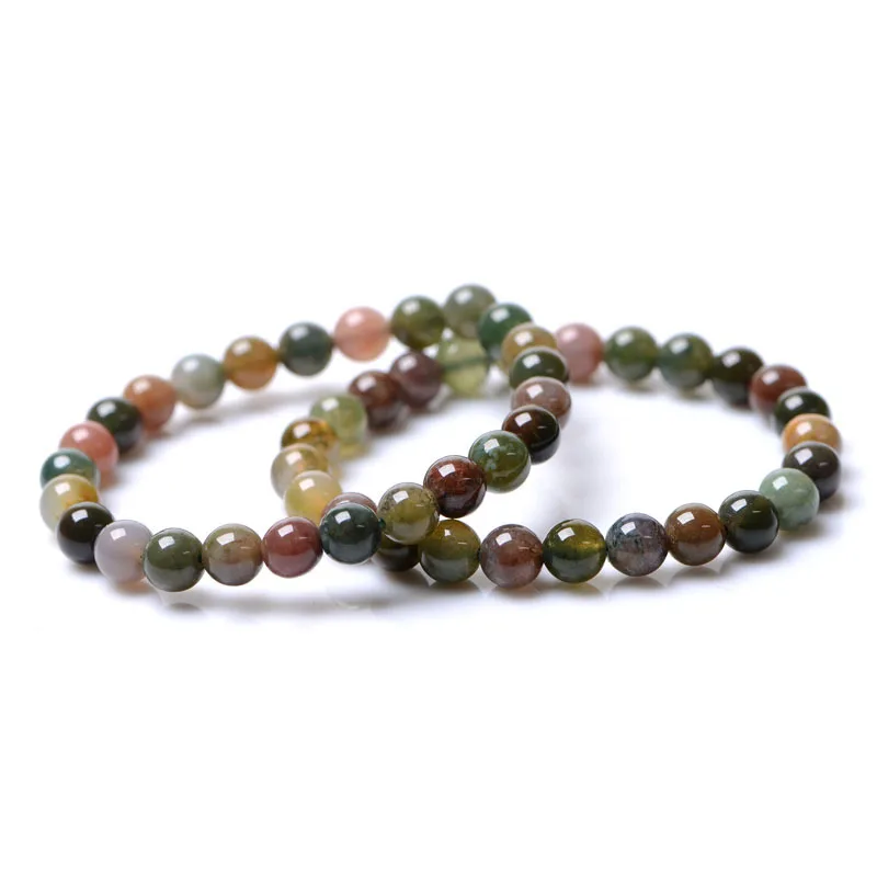 

Natural Colorful Jades Bracelet Aquatic Agate Round Stone Beads Elastic Beaded Bangle Men Women Marine Agate Amulet Bracelets