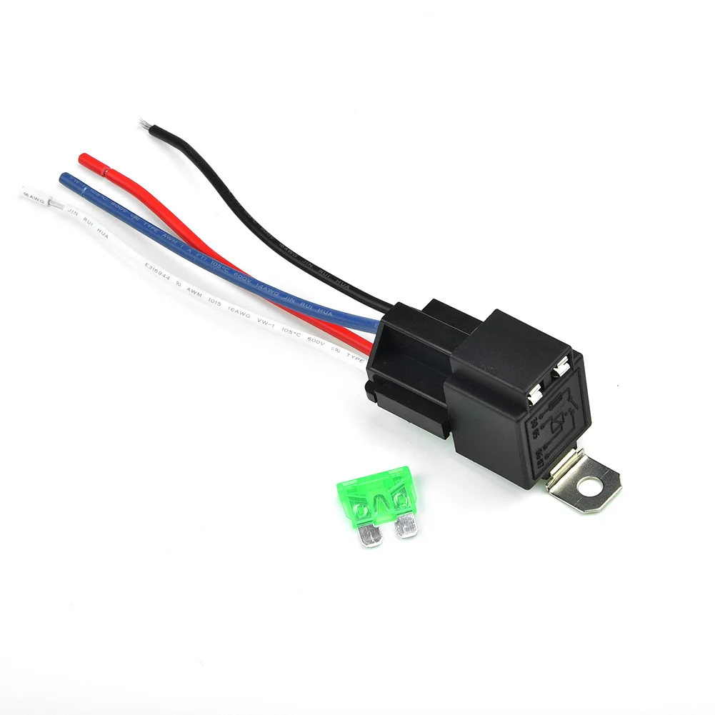 

1 PC DC 12V Relay 4 Pin With Socket Base/Wires/Fuse 30A For Automotive Accessory Connections Car Interior Replacement Parts