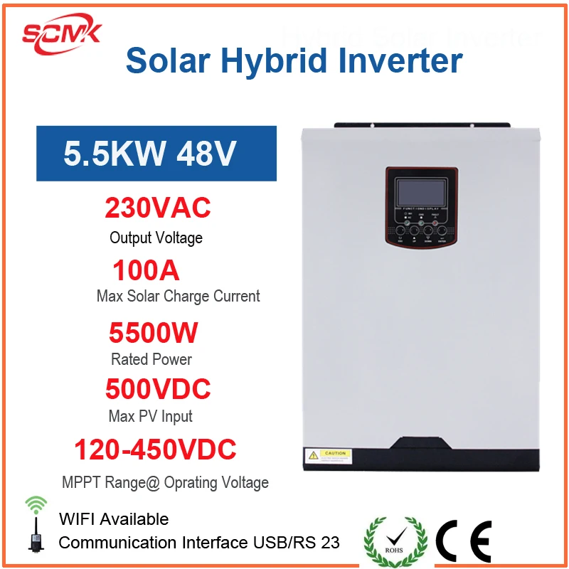 

SCMK 3500 Вт Инвертор солнечной панели Источник питания автоматический выключатель и WIFI доступен для дома или Easun