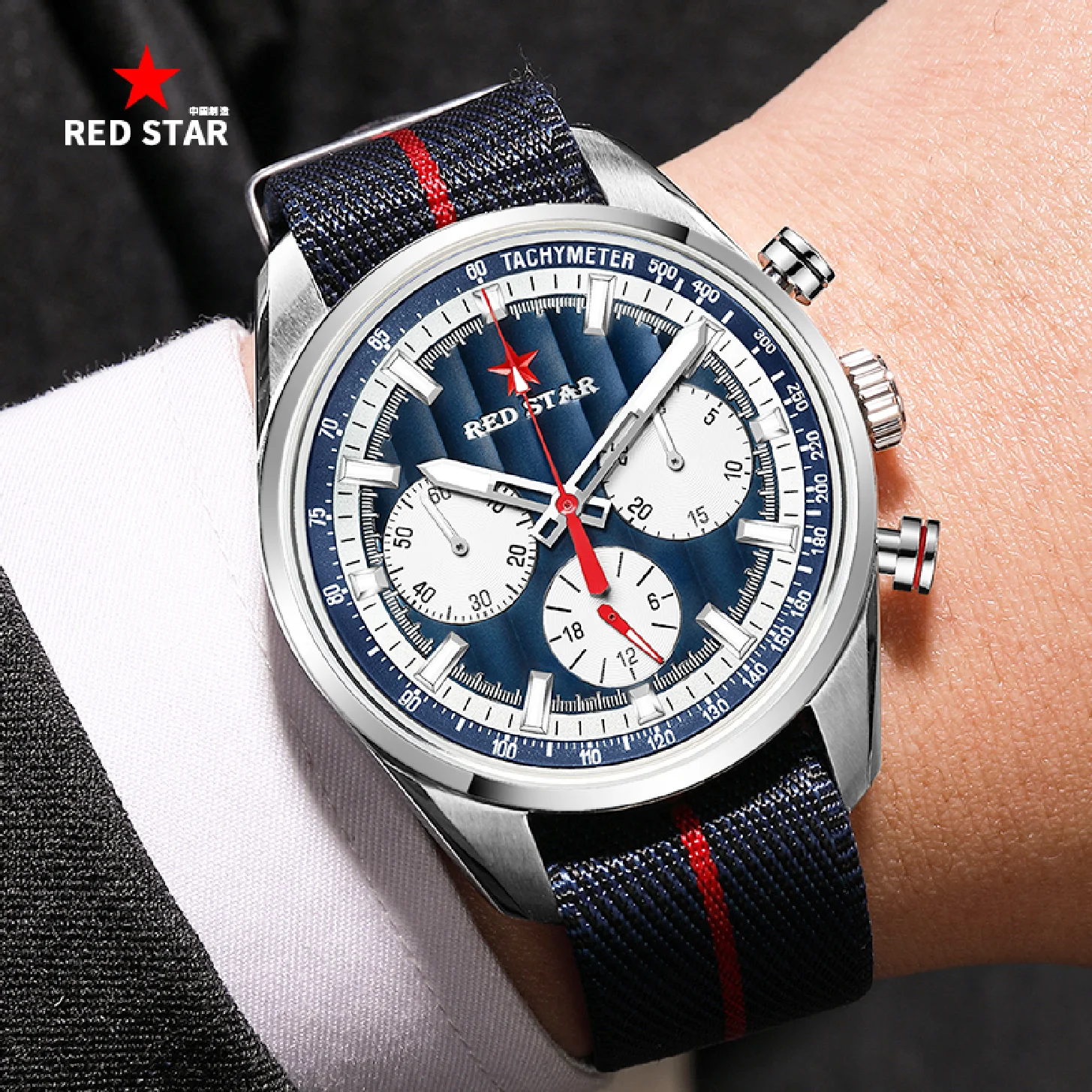 

RED STAR 1963 Pilot Chronograph Watch Men Real Three-Eyes Seagull ST1903 Mechanical Movement Waterproof Luminous Wristwatches