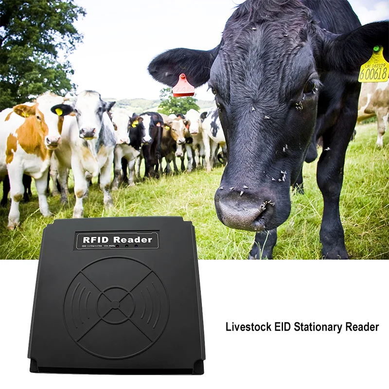 Фото ISO 11784/5 FDX-B EID-метка транспондер RS232 RS485 RFID фиксированный считыватель RFID для животных для крупного рогатого скота, фермеров, идентификация молочных коровов №1