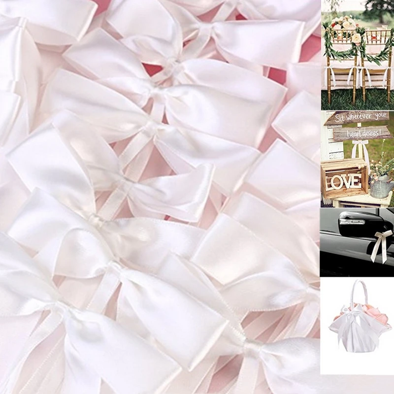 

50 Pcs/pack Delicate Wedding Pew End decoration Bow knots Ribbon Bows Party Cars Chairs Decoration Bowknots