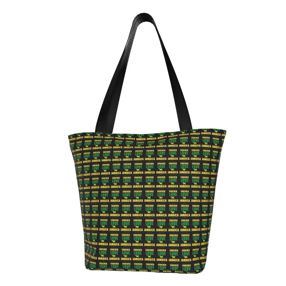 

Женская сумка-шоппер, дизайнерская сумка через плечо с надписью Love Jamaica, Женская Ретро сумка-тоут, офисные женские сумки из полиэстера