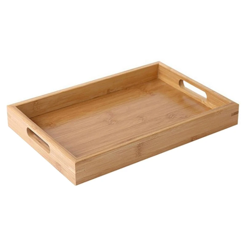 

AT35 Bamboo Serving Tray Wooden Rectangular Serving Tray Wood Bamboo Kitchen Serving Tray Breakfast Tray