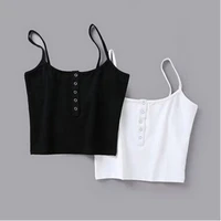 summer 2022 sexy strap solid tops backless hollow out tank top sleeveless short tee camisoles streetwear black lace up crop top