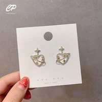 korea diamond planet love earrings for women simple fashion elegant earring female rhinestone temperament jewelry