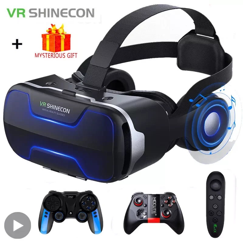 

NEW2023 VR Shinecon 3 D Casque Viar 3D Glasses Virtual Reality Headset Helmet Goggles Augmented Lenses for Phone Smartphone Bino