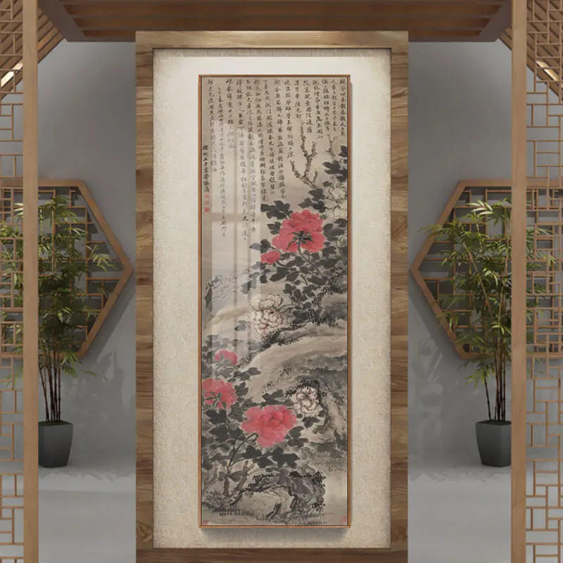 

Картина на холсте с изображением цветов в китайском стиле