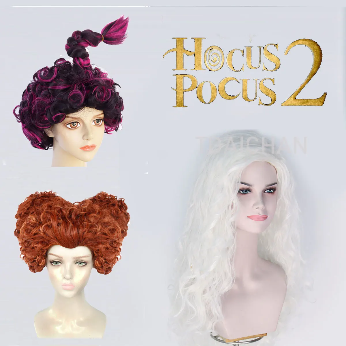 Hocus Pocus 2 Cosplay Winifred Sanderson Wig Heart-shaped Orange Curly HairHalloween Carnival Wig Cos Props 2022