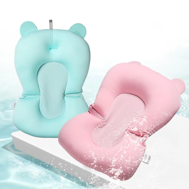 2022 Baby Tub Pad Non-Slip Bathtub Seat Support Mat Newborn Safety Bath Support Cushion Foldable Soft Pillow Suspension Mat