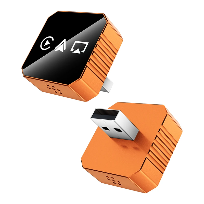 Фото Мини-беспроводной адаптер CarPlay USB Plug and Play с Wi-Fi и Bluetooth для iPhone и Android Auto, подключение AirPlay, 4-в-1, CarPlay 2026, Новинка №1