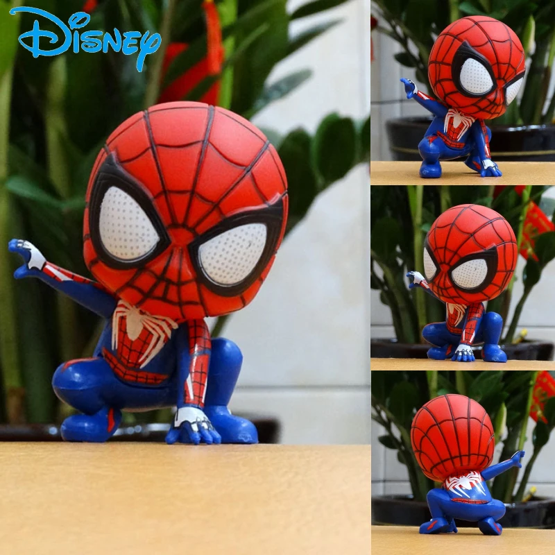 

Disney Marvel Superhero Peter Parker Spider-Man Vinyl Doll Anime Figure Ornament Kawaii Cake Decoration Toys Kids Birthday Gifts