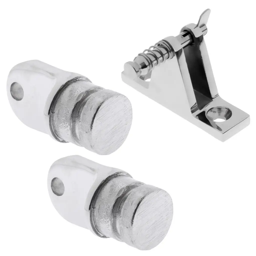 

316 Stainless Steel Boat Canopy Bimini Top Deck Hinge Removable Pin with 2Pcs 22mm/7/8'' Eye End