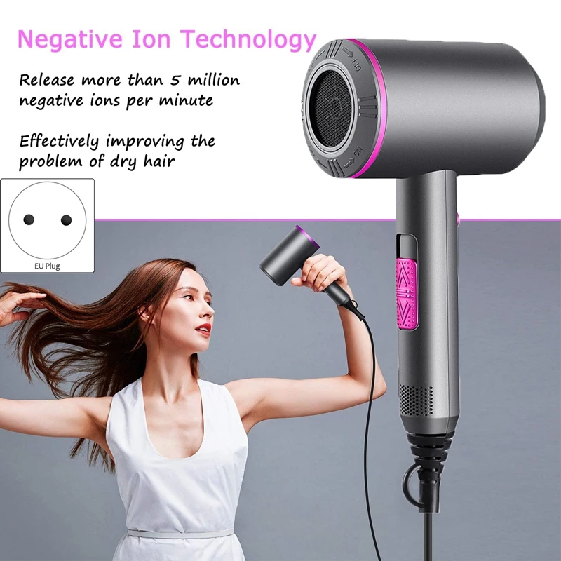 Professional Blow Dryer Negative Ion Fast Drying For Hair Care 3 Heating/2 Speed/Cold Hair Dryer For Home Travel