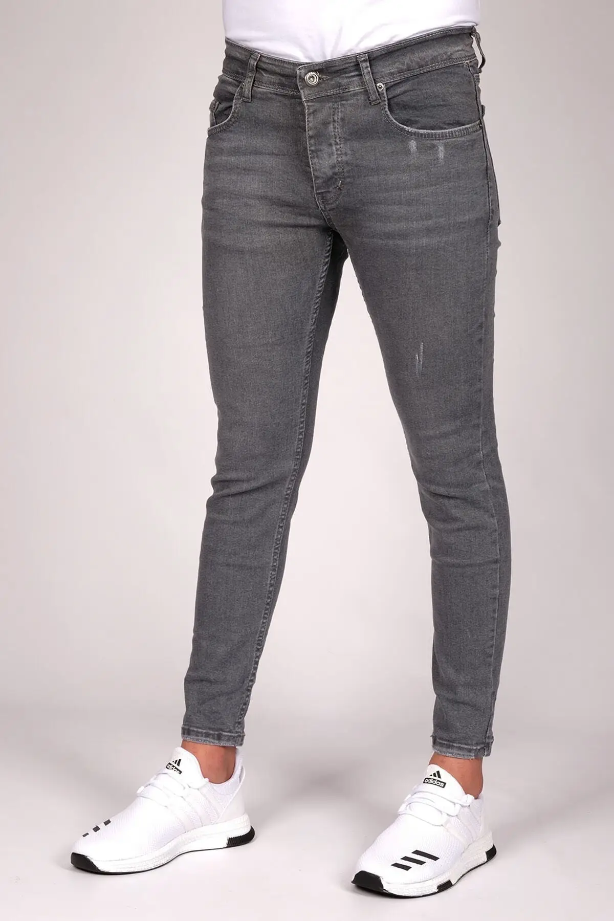 

Men's Dark Gray Skinny Fit Jeans Slim Fit Narrow and Short Leg Men's Jeans 2021