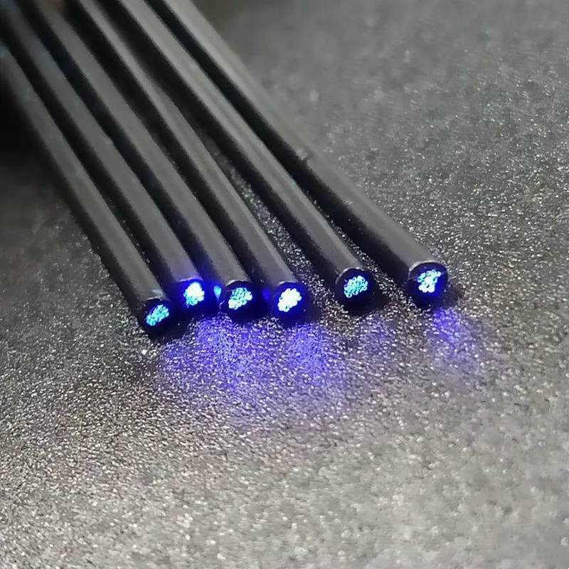 Декоративный черный волоконно-оптический кабель из ПВХ 100 м 25 шт. * 0,75 мм (диаметр) в одном полиэтиленовом покрытии ПЭ ПММА пластиковая оптическая струна для самостоятельного освещения