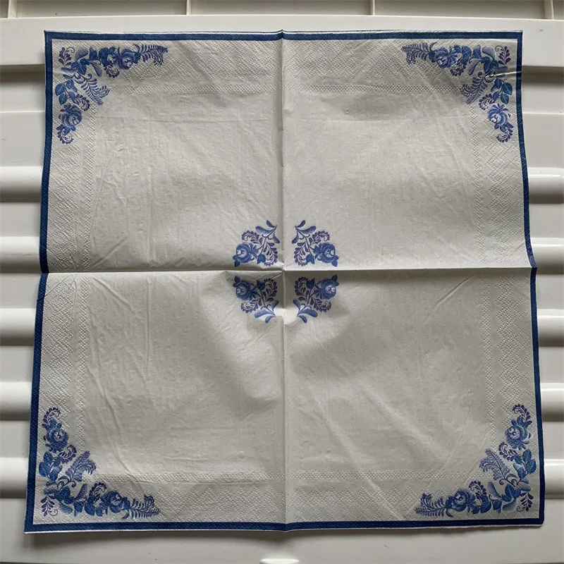 

Decoupage wedding servilletas vintage napkins paper tissue beautiful blue white flower kids boy birthday party towel decor 20