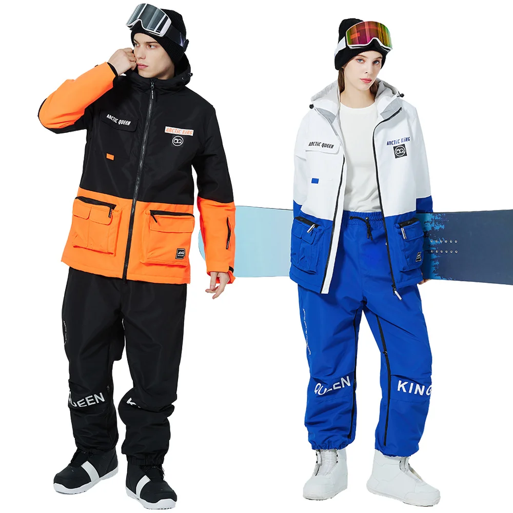 

New Men Women Ski Jacket Snow Pants Outfits Winter Warm Windproof Waterproof Outdoor Sports Snowboard Wear for Couple Overalls