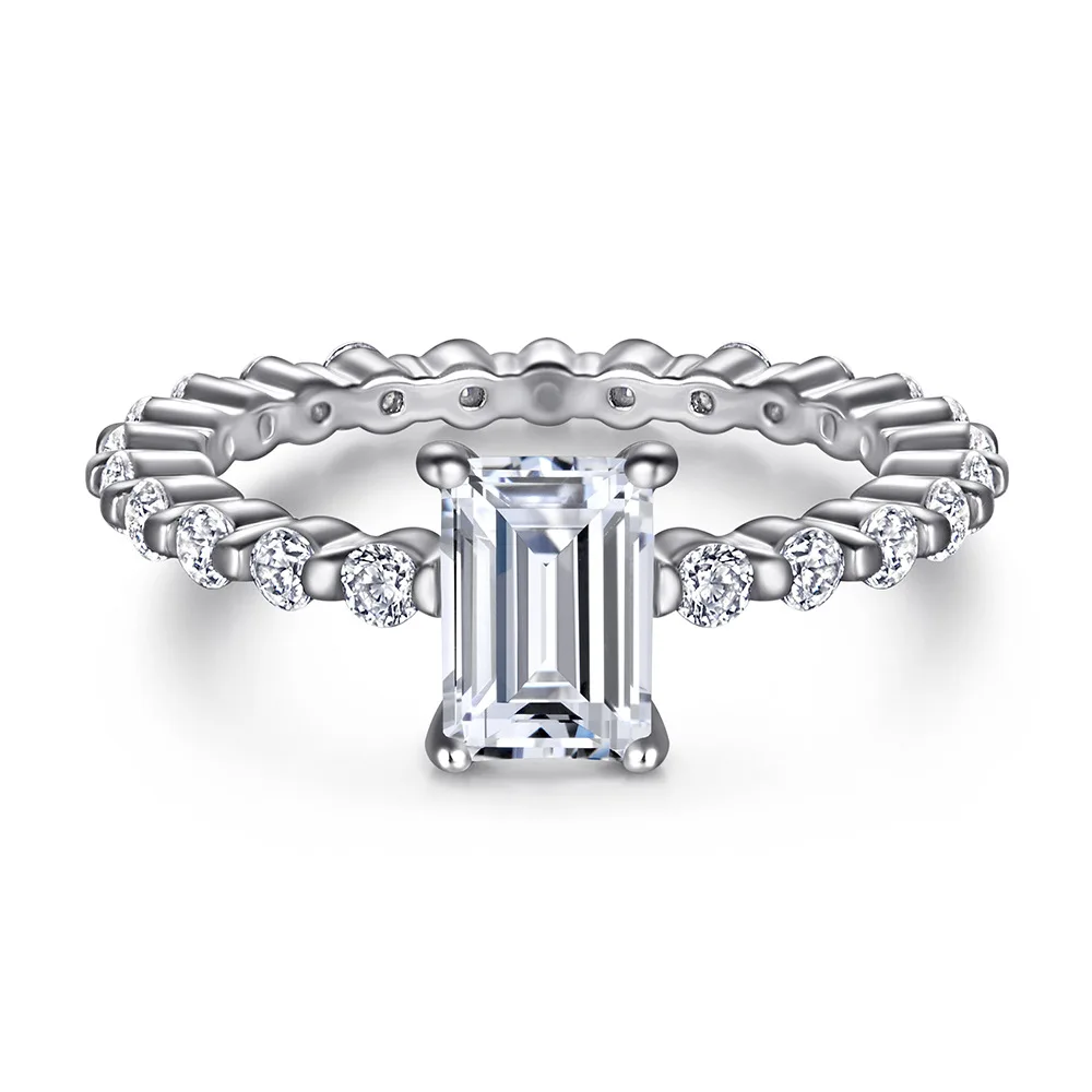 

Unique Gems White Zircon Silver Plated Argent & Trendy Jewelry Ring