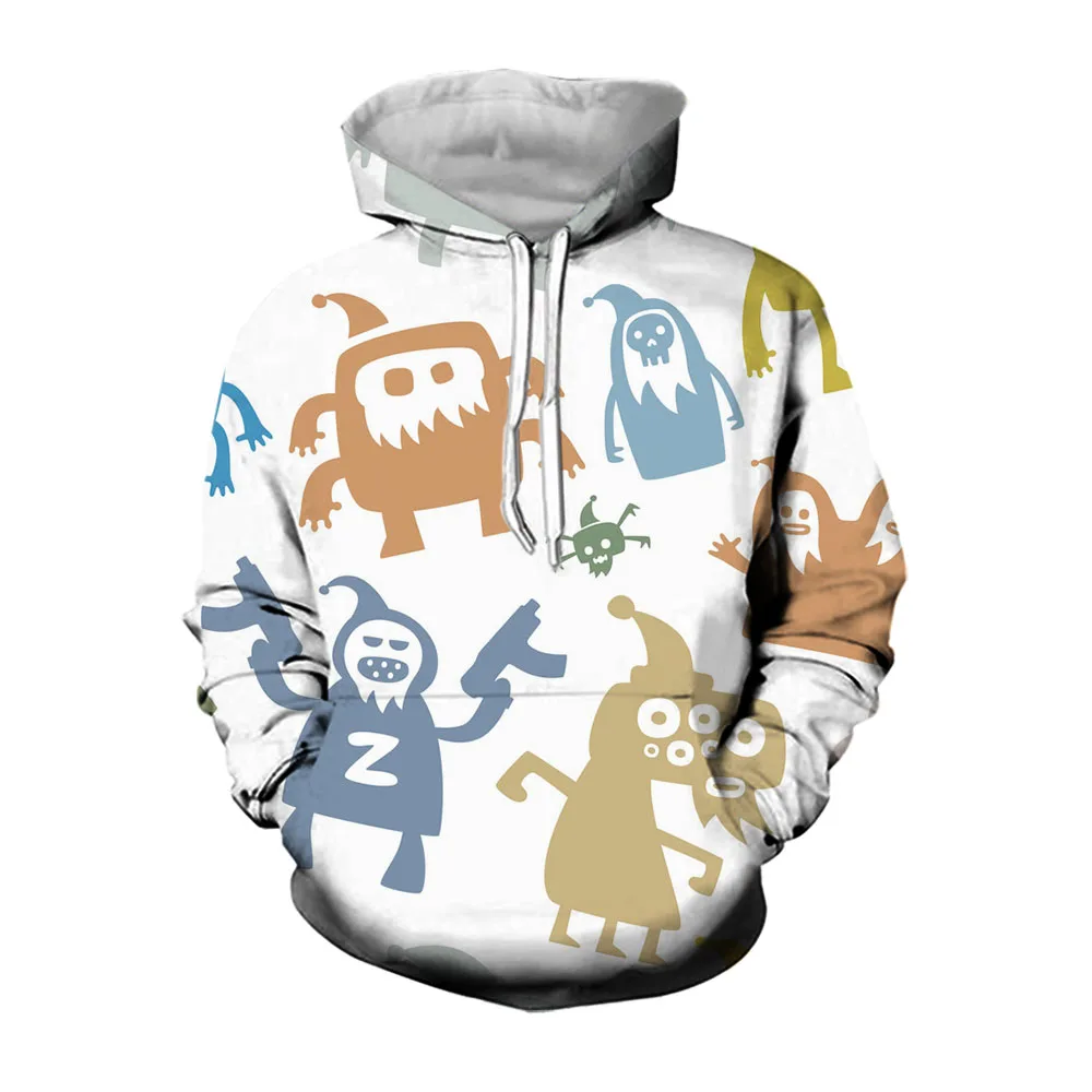 

Jumeast Cartoon Monster Fleece Hoodies For Men Hooded Sweatshirts Cute Print Mens Hoodie Length Sleeve Winter Coat Clothes Tops