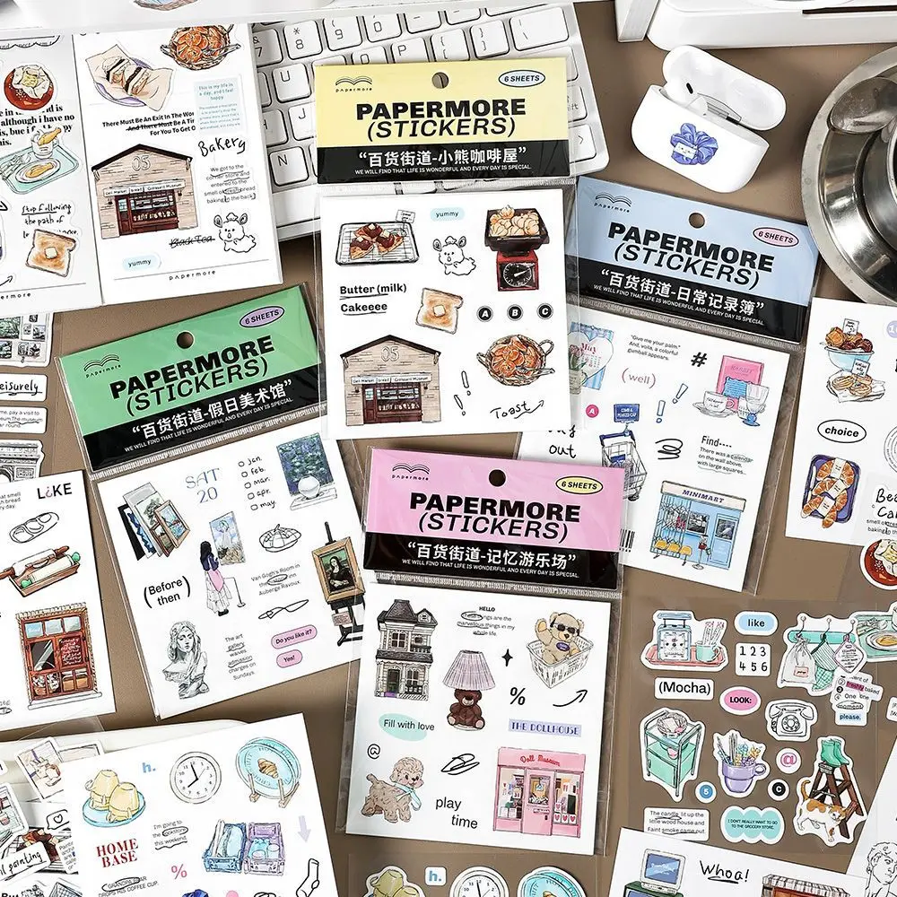 

20sets/1lot Kawaii Scrapbook Sticker Vintage department store Scrapbooking Supplies Planner Decorative Craft Stationery Sticker