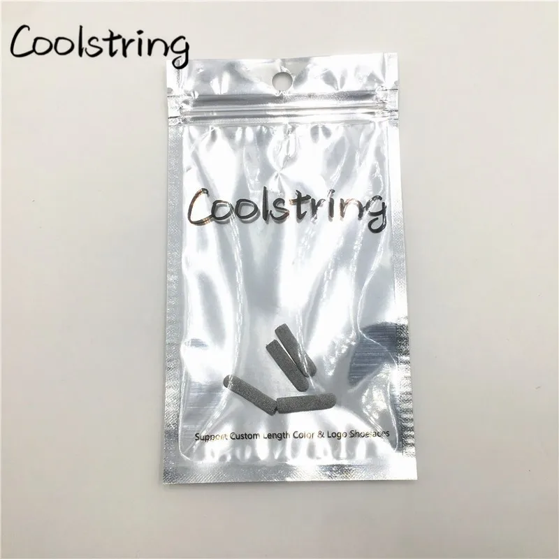 100pcs Wholesale Coolstring Tips 22*5MM Night Run Athlete Rope Heads Reflective Plastic Aglets Grey Glitter Shoelace Decoration