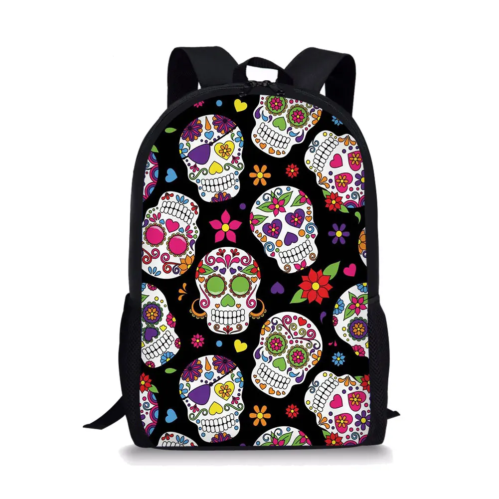 Рюкзак с принтом черепа для детей, модная школьная сумка на плечо для девочек-подростков, детская дорожная сумка