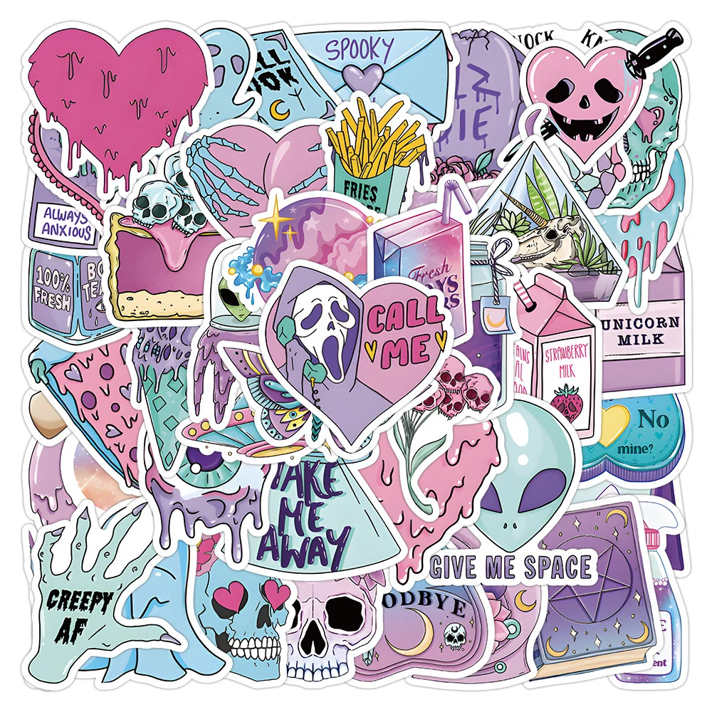 

10/30/50 шт., водонепроницаемые наклейки «Череп»