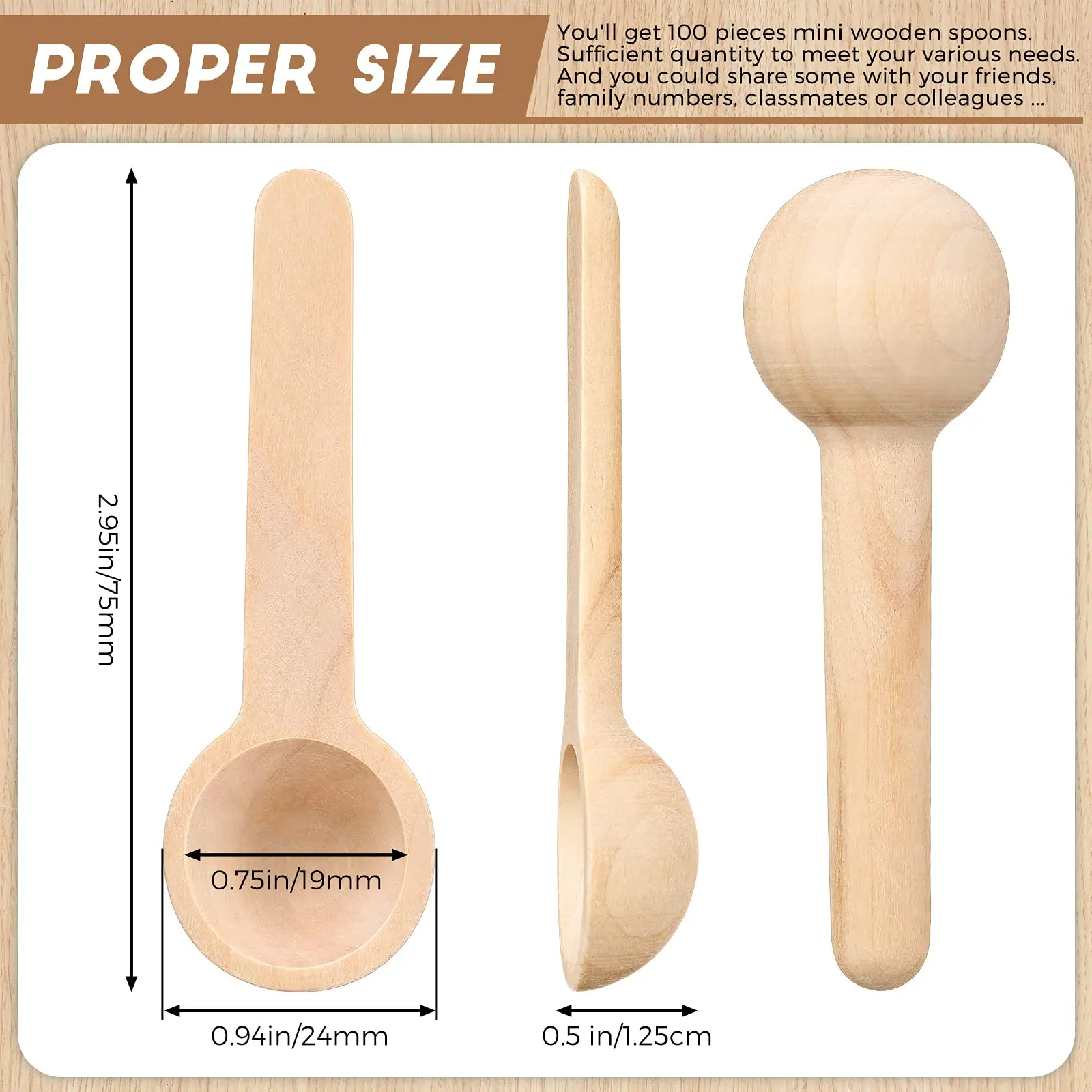 

Деревянные ложки для меда 50/100 шт.