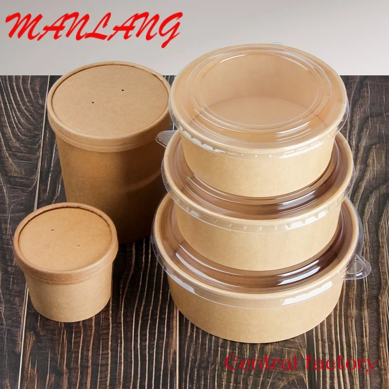 Одноразовая бумажная миска для пищевых продуктов из крафт-бумаги