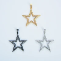 40mm47mm earrings diy jewlery making supplies craftsmanship metal star inlaid zircon necklace pendant chains accessories