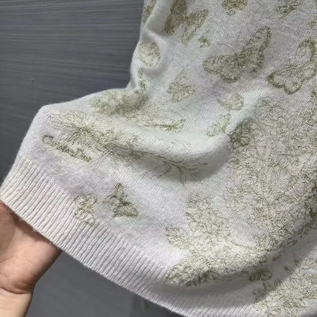 Женский трикотажный кашемировый пуловер повседневный с круглым вырезом и