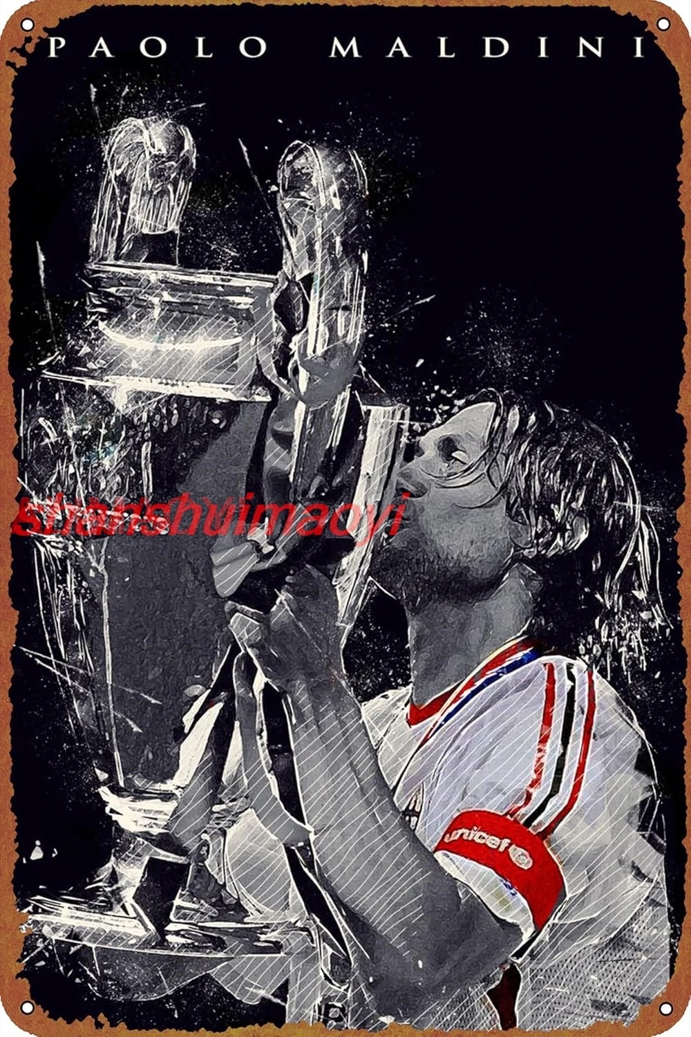 Плакат Paolo Maldini винтажная жестяная вывеска Fu ALA