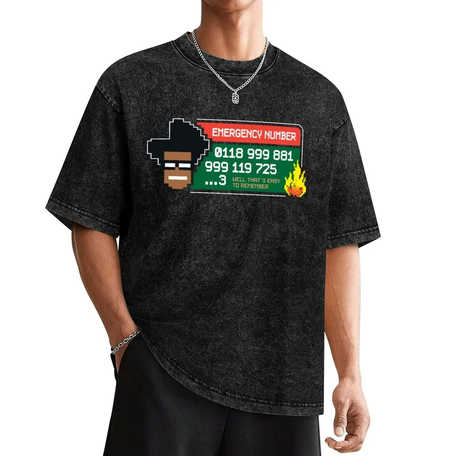 Мужская футболка большого размера с надписью аварийного номера