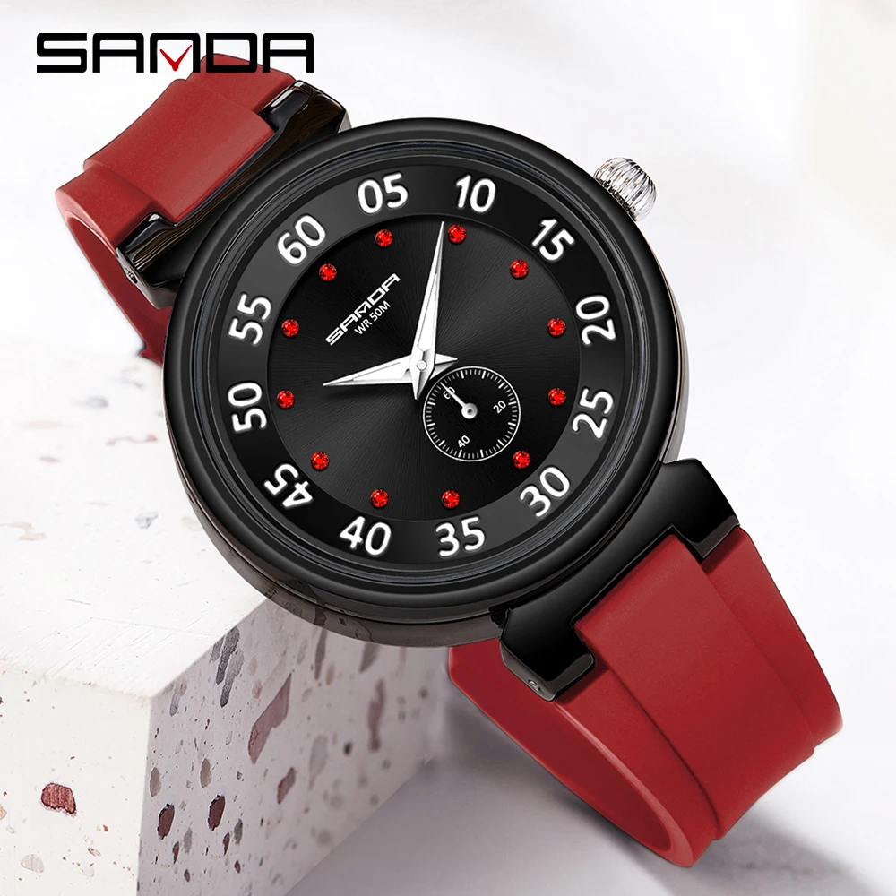 SANDA 2023 New Men Quartz Watch Fashion Casual Mens Clock Chronograph Luminous Finger 50M Waterproof Relogio Masculino 3212