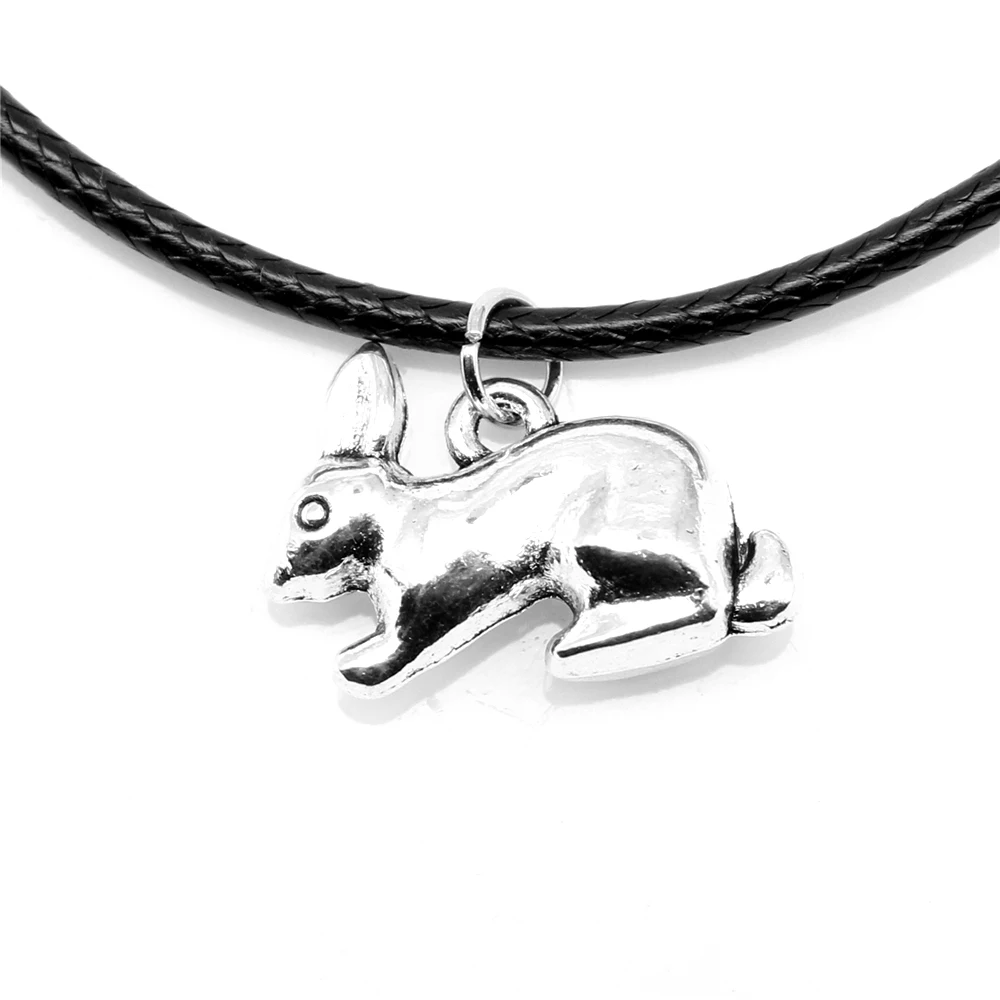

1pcs Antique Silver Color 18x20mm Rabbit Head Necklace Handmade Jewerly Diy