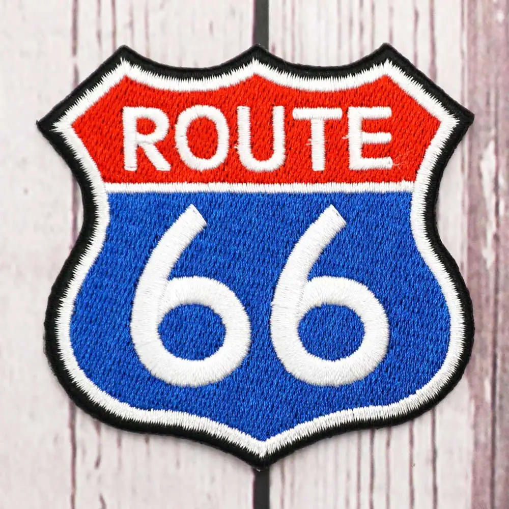 Вышитый крючок и петля ROUTE 66 для шитья