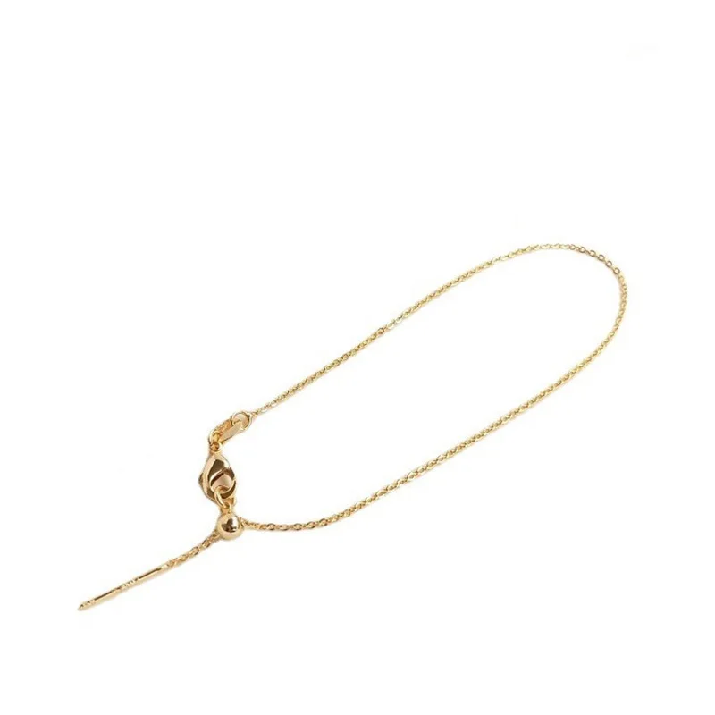 10pcs 14K 18k Gold Plated O Thin Chain 21cm 45cm Longer Clavicle Chain for DIY Necklace Bracelets Jewelry Making Accessories