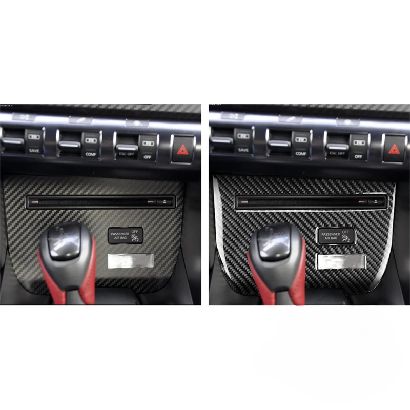 

For Nissan GTR R35 2008 2009 2010-2016 Carbon Fiber Stickers Car CD Player Music Console Frame Trim Interior Car Accessories