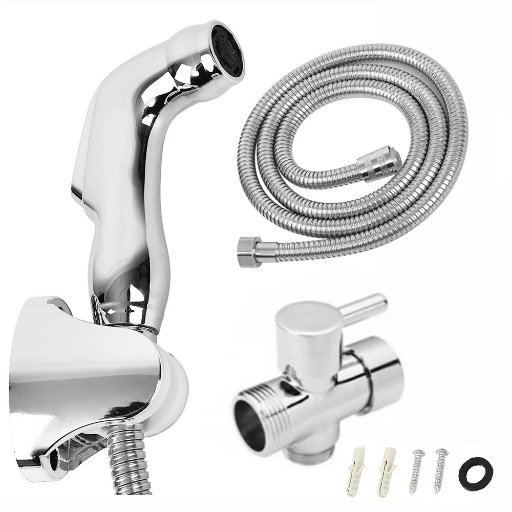 

Honhill Toilet Hand Bidet Faucet Bathroom Bidet Shower Sprayer Brass Hand Sprayer Toilet Shower W/ 1.2m Hose Tank Hooked Holder